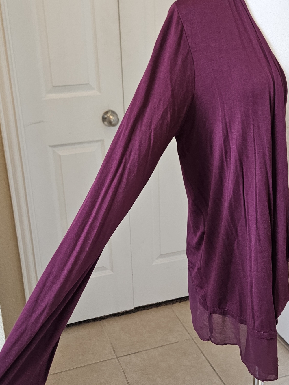 Worthington Open Front Cardigan – Size Medium – Burgundy - Picture 5 of 13